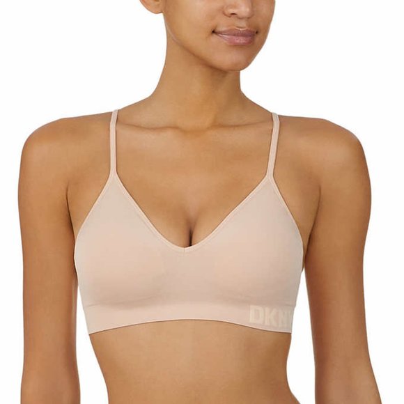 NWT DKNY Women's Seamless All Day Two Pack Bra Black/Sand Size Small $50 JJJ12 - Picture 4 of 7